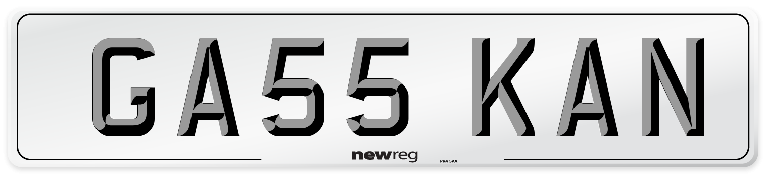 GA55 KAN Number Plate from New Reg